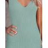 MEROKEETY Womens Summer Spring Midi Dress 2026 Beach Vacation Bodycon V Neck Sleeveless Sexy Ribbed Knit Sweater Dresses(Sage)