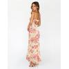 MEROKEETY Women’s Summer Strapless Floral Maxi Dress 2026 Bodycon Mesh Wedding Guest Cocktail Party Tube Dresses(Apricot)