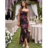 MEROKEETY Women’s Summer Strapless Floral Maxi Dress 2026 Bodycon Mesh Wedding Guest Cocktail Party Tube Dresses(Black)