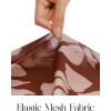 MEROKEETY Women’s Summer Strapless Floral Maxi Dress 2026 Bodycon Mesh Wedding Guest Cocktail Party Tube Dresses(Brown)
