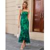 MEROKEETY Women’s Summer Strapless Floral Maxi Dress 2026 Bodycon Mesh Wedding Guest Cocktail Party Tube Dresses(Green)