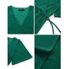 MEROKEETY Women’s V Neck Wrap Velvet Maxi Wedding Guest Dress Bell Sleeve Split Bridesmaid Cocktail Party Formal Dresses(Green)