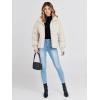 MEROKEETY Women’s Winter Puffer Jacket Long Sleeve Short Warm Quilted Baggy Coats 2025 Outerwear(Beige)