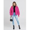 MEROKEETY Women’s Winter Puffer Jacket Long Sleeve Short Warm Quilted Baggy Coats 2025 Outerwear(Hot Pink)
