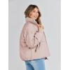 MEROKEETY Women’s Winter Puffer Jacket Long Sleeve Short Warm Quilted Baggy Coats 2025 Outerwear(Pink)