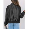 MEROKEETY Women’s Winter Spring Oversized Faux Leather Jacket 2026 Fall Zip Up Motorcycle Coats Fashion Outfits Clothes(Black)