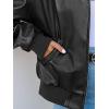 MEROKEETY Women’s Winter Spring Oversized Faux Leather Jacket 2026 Fall Zip Up Motorcycle Coats Fashion Outfits Clothes(Black)