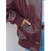 MEROKEETY Women’s Winter Spring Oversized Faux Leather Jacket 2026 Fall Zip Up Motorcycle Coats Fashion Outfits Clothes(Burgundy)