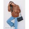 MEROKEETY Women’s Winter Spring Oversized Faux Leather Jacket 2026 Fall Zip Up Motorcycle Coats Fashion Outfits Clothes(Caramel)