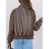 MEROKEETY Women’s Winter Spring Oversized Faux Leather Jacket 2026 Fall Zip Up Motorcycle Coats Fashion Outfits Clothes(Coffee)