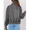 MEROKEETY Women’s Winter Spring Oversized Faux Leather Jacket 2026 Fall Zip Up Motorcycle Coats Fashion Outfits Clothes(Grey)