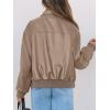 MEROKEETY Women’s Winter Spring Oversized Faux Leather Jacket 2026 Fall Zip Up Motorcycle Coats Fashion Outfits Clothes(Khaki)
