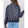 MEROKEETY Women’s Winter Spring Oversized Faux Leather Jacket 2026 Fall Zip Up Motorcycle Coats Fashion Outfits Clothes(Navy)