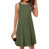 MEROKEETY Summer Spring Sun Dress for Women 2026 Beach Vacation Casual Sundress Sleeveless Tank Dresses Resort Cruise Wear(Armygreen)