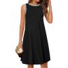 MEROKEETY Summer Spring Sun Dress for Women 2026 Beach Vacation Casual Sundress Sleeveless Tank Dresses Resort Cruise Wear(Black)