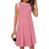 MEROKEETY Summer Spring Sun Dress for Women 2026 Beach Vacation Casual Sundress Sleeveless Tank Dresses Resort Cruise Wear(Dustypink)