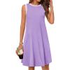 MEROKEETY Summer Spring Sun Dress for Women 2026 Beach Vacation Casual Sundress Sleeveless Tank Dresses Resort Cruise Wear(Lilac)