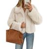 MEROKEETY Women’s 2025 Winter Coats Furry Faux Fur Jackets Long Sleeve Coat Trendy Warm Outerwear with Pockets(Apricot)