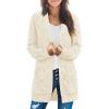 MEROKEETY Women’s 2026 Long Sleeve Cable Knit Cardigan Sweaters Open Front Fall Outerwear Coat Pockets(Beige Yellow)