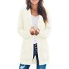 MEROKEETY Women’s 2026 Long Sleeve Cable Knit Cardigan Sweaters Open Front Fall Outerwear Coat Pockets(Cream)