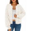 MEROKEETY Women’s Cable Knit Chunky Cardigan Sweaters 2025 Fall Winter Trendy Button Up Long Sleeve Coat(Beige)