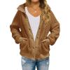MEROKEETY Womens Fleece Sherpa Jacket Fall Winter Coats 2026 Fuzzy Button Down Warm Outerwear with Pockets(Sudan Brown)