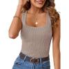 MEROKEETY Women’s Ribbed Knit Tank Tops 2026 Square Neck Sleeveless Summer Basic Shirts Sweater Vest(Cashmere)