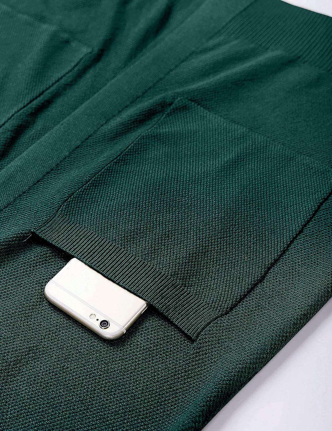 imageMEROKEETY Long Cardigans for Women 2026 Fall Winter Hooded Long Sleeve Open Front Sweaters with PocketsHunter Green