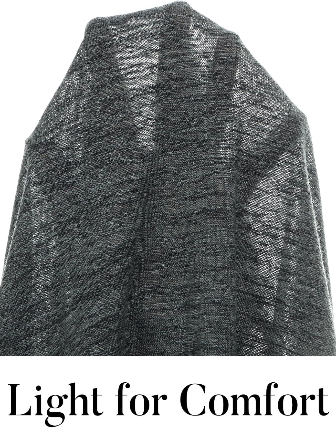 imageMEROKEETY Womens Open Front Lightweight Cardigan 2026 Summer Casual Long Sleeve Button Beach Cover Up TopsDark Grey