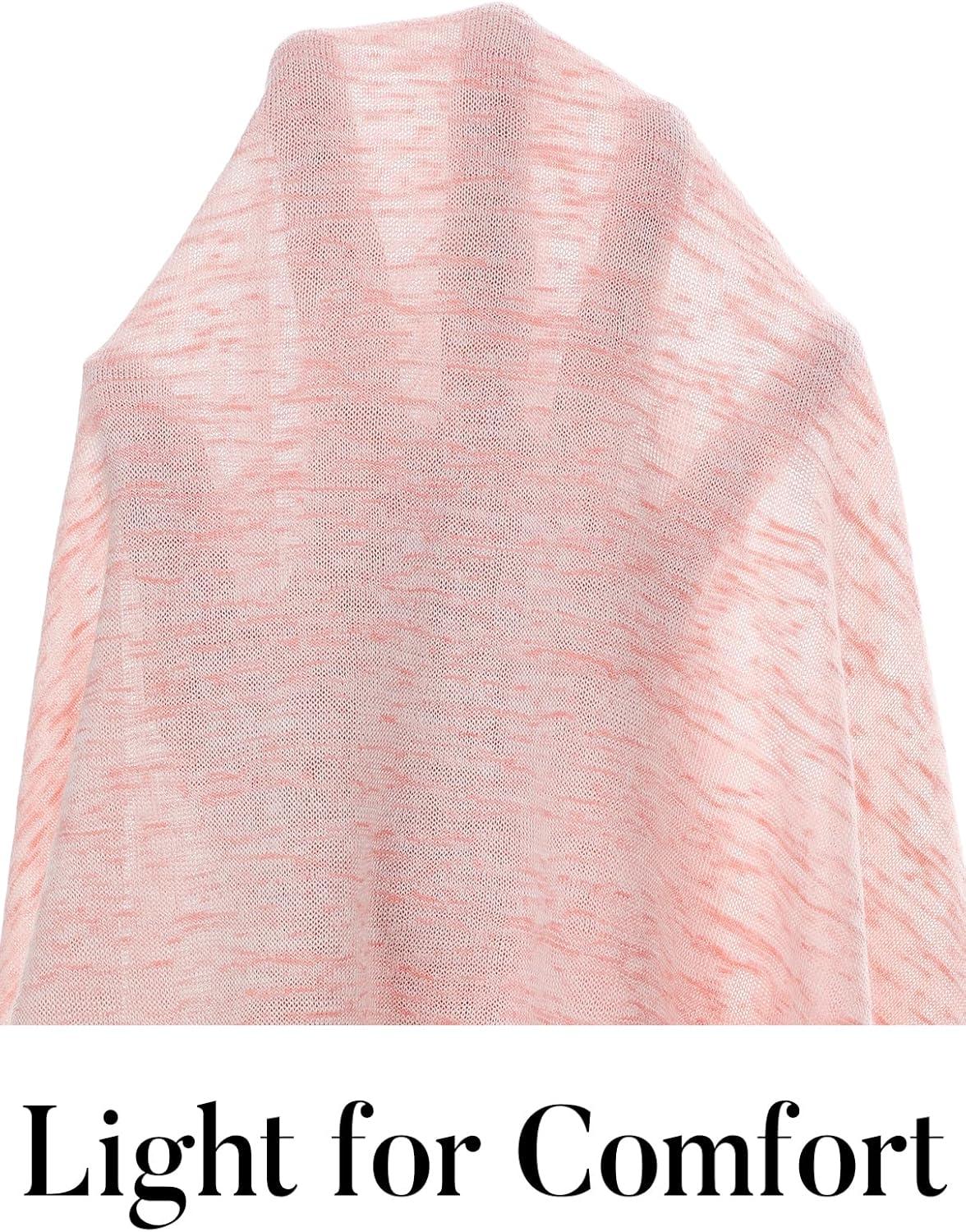 imageMEROKEETY Womens Open Front Lightweight Cardigan 2026 Summer Casual Long Sleeve Button Beach Cover Up TopsLight Pink