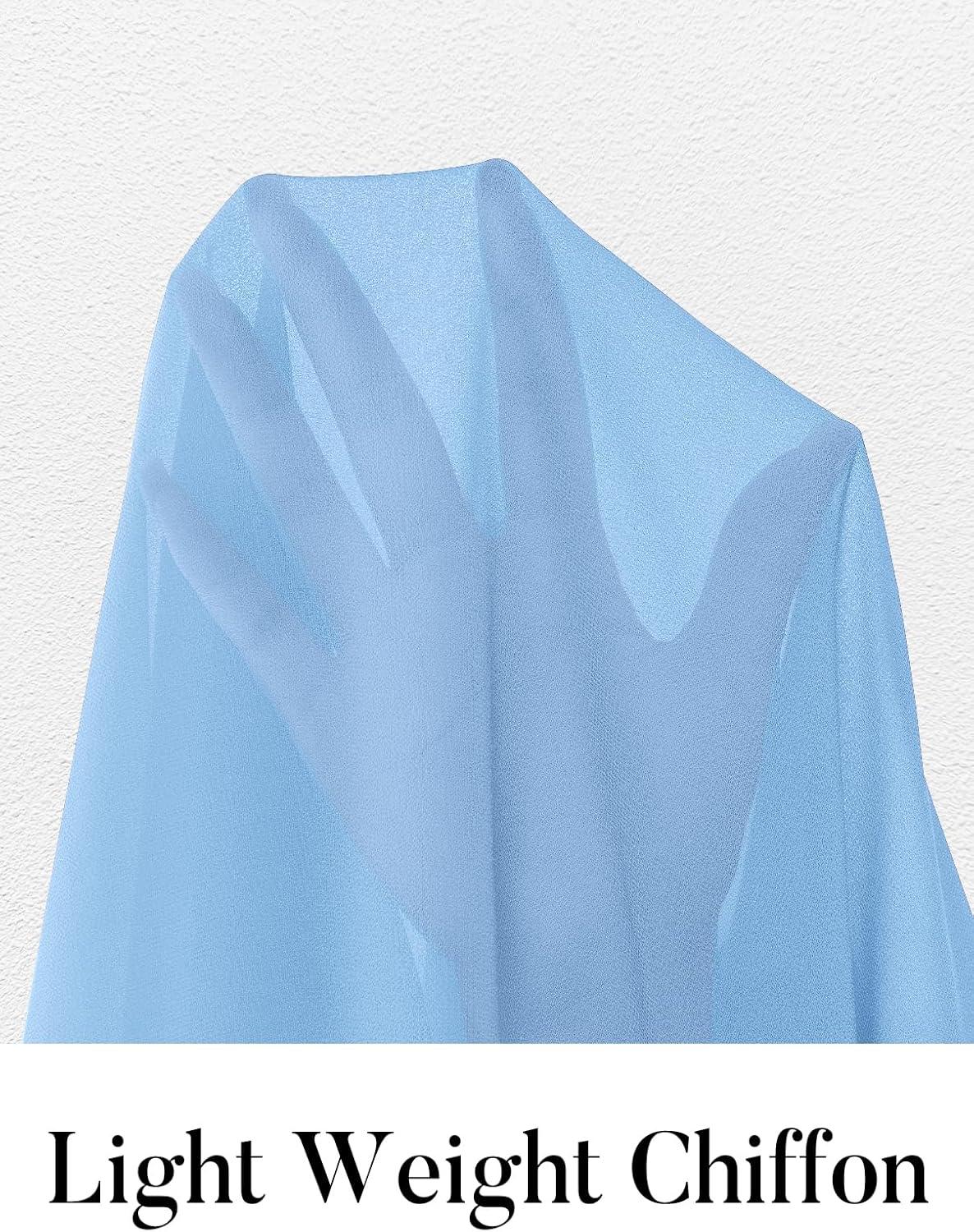 imageMEROKEETY Womens Summer Lightweight Sheer Shrugs Tie Front Chiffon Cardigan Cover Up Shawls for Evening DressesLight Blue