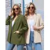 MEROKEETY Blazers for Women Business Casual 2025 Fall Oversized Long Sleeve Lapel Suit Jacket Work Office Blazer(Apricot)