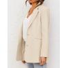 MEROKEETY Blazers for Women Business Casual 2025 Fall Oversized Long Sleeve Lapel Suit Jacket Work Office Blazer(Apricot)