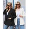 MEROKEETY Blazers for Women Business Casual 2025 Fall Oversized Long Sleeve Lapel Suit Jacket Work Office Blazer(Black)