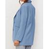 MEROKEETY Blazers for Women Business Casual 2025 Fall Oversized Long Sleeve Lapel Suit Jacket Work Office Blazer(Dusty Blue)