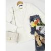 MEROKEETY Blazers for Women Business Casual 2025 Fall Oversized Long Sleeve Lapel Suit Jacket Work Office Blazer(Ivory)