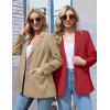 MEROKEETY Blazers for Women Business Casual 2025 Fall Oversized Long Sleeve Lapel Suit Jacket Work Office Blazer(Khaki)
