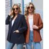 MEROKEETY Blazers for Women Business Casual 2025 Fall Oversized Long Sleeve Lapel Suit Jacket Work Office Blazer(Navy)