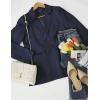 MEROKEETY Blazers for Women Business Casual 2025 Fall Oversized Long Sleeve Lapel Suit Jacket Work Office Blazer(Navy)