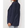 MEROKEETY Blazers for Women Business Casual 2025 Fall Oversized Long Sleeve Lapel Suit Jacket Work Office Blazer(Navy)