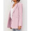 MEROKEETY Blazers for Women Business Casual 2025 Fall Oversized Long Sleeve Lapel Suit Jacket Work Office Blazer(Pink)