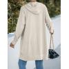 MEROKEETY Long Cardigans for Women 2026 Fall Winter Hooded Long Sleeve Open Front Sweaters with Pockets(Beige)