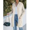 MEROKEETY Long Cardigans for Women 2026 Fall Winter Hooded Long Sleeve Open Front Sweaters with Pockets(Beige)