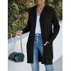 MEROKEETY Long Cardigans for Women 2026 Fall Winter Hooded Long Sleeve Open Front Sweaters with Pockets(Black)