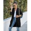 MEROKEETY Long Cardigans for Women 2026 Fall Winter Hooded Long Sleeve Open Front Sweaters with Pockets(Black)