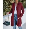 MEROKEETY Long Cardigans for Women 2026 Fall Winter Hooded Long Sleeve Open Front Sweaters with Pockets(Burgundy)