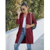 MEROKEETY Long Cardigans for Women 2026 Fall Winter Hooded Long Sleeve Open Front Sweaters with Pockets(Burgundy)
