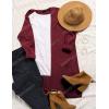 MEROKEETY Long Cardigans for Women 2026 Fall Winter Hooded Long Sleeve Open Front Sweaters with Pockets(Burgundy)