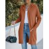 MEROKEETY Long Cardigans for Women 2026 Fall Winter Hooded Long Sleeve Open Front Sweaters with Pockets(Caramel)