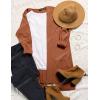 MEROKEETY Long Cardigans for Women 2026 Fall Winter Hooded Long Sleeve Open Front Sweaters with Pockets(Caramel)